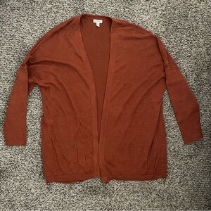 100% Linen Garnet Hill Rust Colored Cardigan Size M